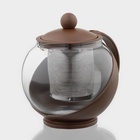Чайник заварочный «Забота» матовый, 700 мл, с металлическим ситом, стекло, МИКС - Фото 2