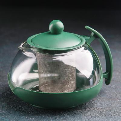 Чайник стеклянный заварочный «Фантазия», 750 мл, с металлическим ситом, цвет МИКС
