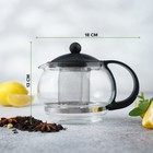 Заварочный чайник «Вдохновение», 850 мл, с металлическим ситом, стекло, чёрный - Фото 2