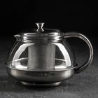 Чайник стеклянный заварочный с металлическим ситом «Металлик», 1 л - фото 14851442