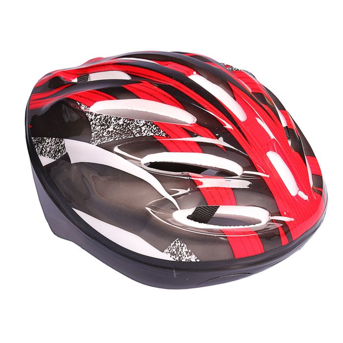 Шлем велосипедиста взрослый ОТ-11, размер L (56-58 см), цвет: красный - Фото 1