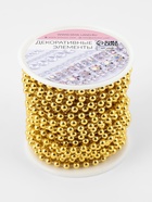 Бусы на нитях, 4 мм, 9±1 м, цвет золотой - Фото 5