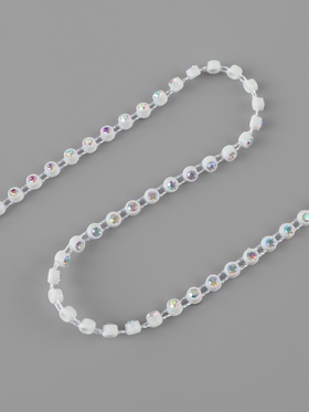 Стразы на нитях, с голографией, 3 мм, 9±1 м, белые