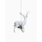 Ёлочная игрушка «Зимнее волшебство. Снежный олень с бубенцом» пластик, 10×15 см, белый - Фото 7