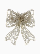 Ёлочная игрушка «Зимнее волшебство. Бант с цветком» пластик, 18×12.5 см, золото 4316672 Ёлочная игрушка «Зимнее волшебство. Бант с цветком» пластик, 18×12.5 см, золото 4316672