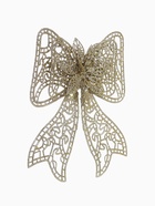 Ёлочная игрушка «Зимнее волшебство. Бант с цветком» пластик, 18×12.5 см, золото 4316672 Ёлочная игрушка «Зимнее волшебство. Бант с цветком» пластик, 18×12.5 см, золото 4316672