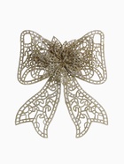 Ёлочная игрушка «Зимнее волшебство. Бант с цветком» пластик, 18×12.5 см, золото 4316672 Ёлочная игрушка «Зимнее волшебство. Бант с цветком» пластик, 18×12.5 см, золото 4316672