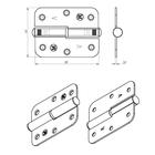 Петля накладная ПН1-85, без покрытия, левая ,100 шт. (комплект 100 шт) - фото 20963230