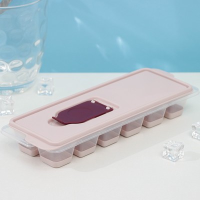 Форма для льда с крышкой и силиконовым дном, цвет МИКС