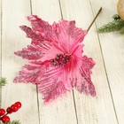 Декор "Зимний цветок" резной, 23х19 см, розовый - фото 298216947