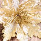 Декор "Зимний цветок" кракле, 26х19 см, бело-золотой - фото 8481996