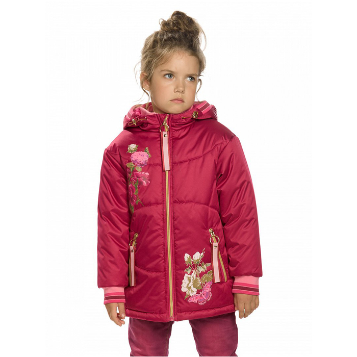 Куртка для девочек, рост 110 см, цвет малиновый