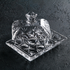 Маслёнка стеклянная Доляна «Семицвет», 15,5×11,5×8 см - фото 4280837
