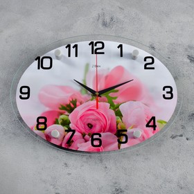 Часы настенные, серия: Цветы, "Нежность", плавный ход, 24 х 34 см