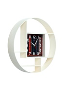 Часы настенные интерьерные "Маганса", бесшумные, d-35 см, с полками, белые - Фото 3