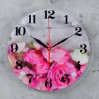 Часы настенные, интерьерные: Цветы, "Розовые пионы", бесшумные, d-30 см - фото 318222086
