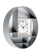 Часы настенные интерьерные «Маганса», бесшумные, плавный ход, с полками, d=35 см, серые - Фото 4