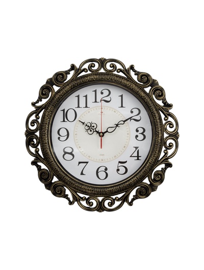 Часы настенные, интерьерные "Хостон", бесшумные, d-40.5 см, циферблат 26 см, черное золото