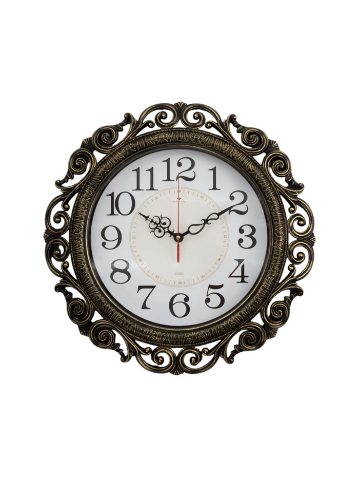 Часы настенные, интерьерные "Хостон", бесшумные, d-40.5 см, циферблат 26 см, черное золото - Фото 1