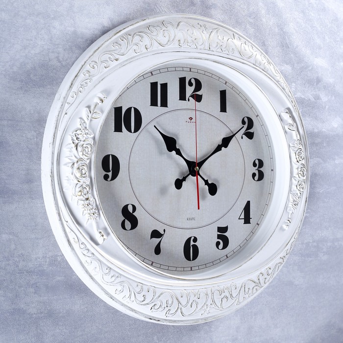 Часы настенные, серия: Классика, "Самвана", плавный ход, 63.5 х 53.5 см, белые - фото 1905575715