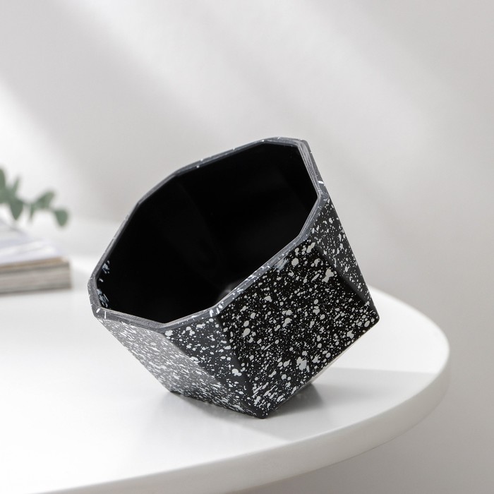 Кашпо для цветов наклонное «Грани», 300 мл, цвет МИКС - Фото 1