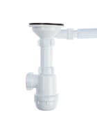 Сифон для мойки «АНИ Пласт» Грот A0142S, 3 1/2"х40 мм, нерж решетка d=115 мм, круглый перелив - Фото 4