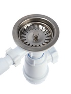 Сифон для мойки «АНИ Пласт» Грот A0142S, 3 1/2"х40 мм, нерж решетка d=115 мм, круглый перелив - Фото 6