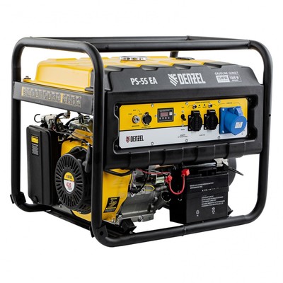 Генератор бензиновый Denzel PS 55 EA 946874, 4Т, 5500 Вт, 230 В, 25 л, коннектор автоматики