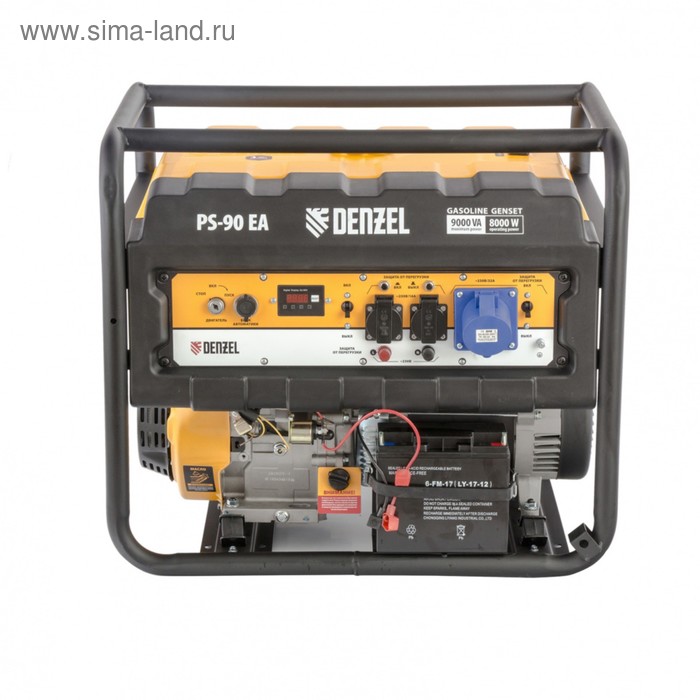 Генератор бензиновый Denzel PS 90 EA 946934, 4Т, 9000 Вт, 230 В, 25 л, коннектор автоматики
