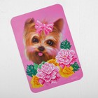 Алмазная вышивка на шкатулке "Собака и цветы" 22,8*15,8 см - Фото 3