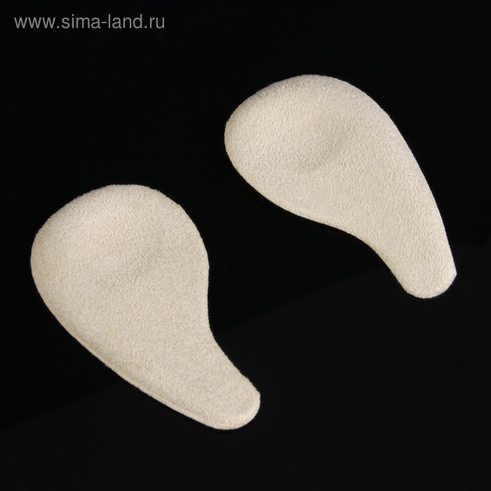 Полустельки для обуви, на клеевой основе, 10 × 6 см, пара, цвет бежевый - Фото 1