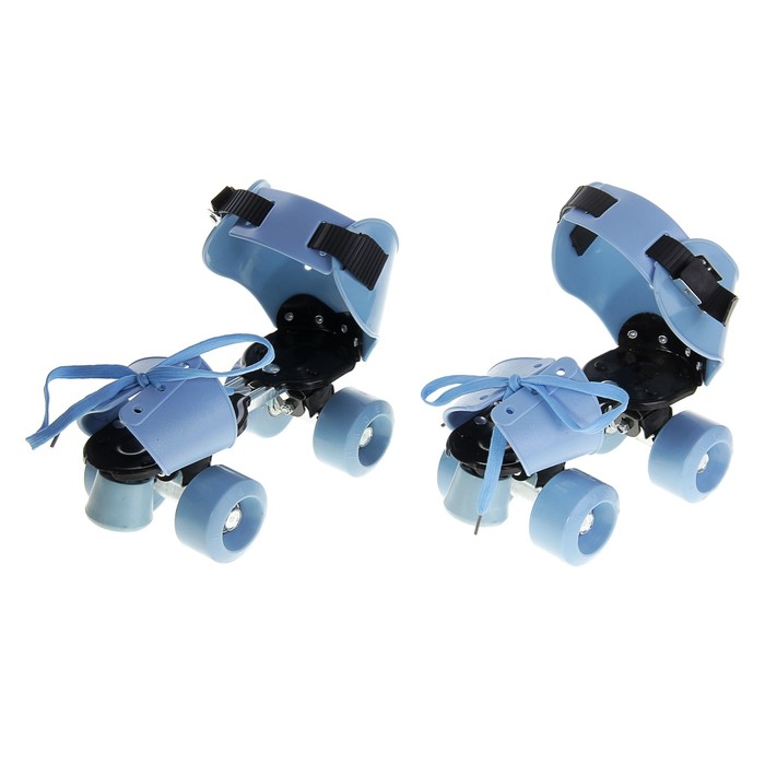 Ролики для обуви раздвижные, размер 19-25 см, колеса РVC d = 50 мм, цвет голубой - Фото 1