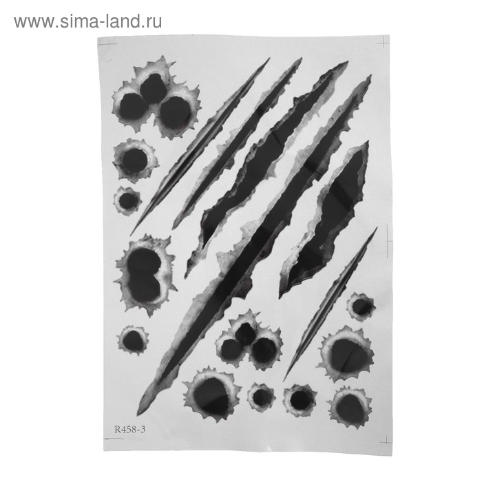 Наклейка на авто, следы от пуль, набор 18 шт. - Фото 1