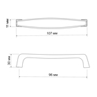 Ручка мебельная ТУНДРА РС191CP, м/о 96 мм, цвет хром (2 шт) - фото 809169122