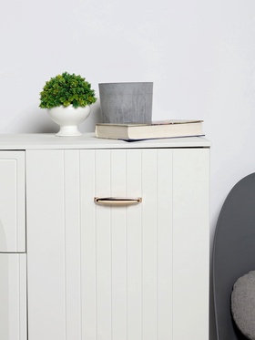 Ручка-скоба мебельная ТУНДРА РС192GP, м/о 96 мм, цвет золото