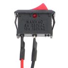 Выключатель клавишный, провод 10 см, красный, набор 10 шт. - Фото 3