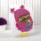 Алмазная вышивка «Сова в шапочке», с подставкой, с частичным заполнением - Фото 2