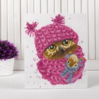 Алмазная вышивка «Сова в шапочке», с подставкой, с частичным заполнением - Фото 3
