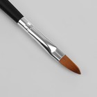 Кисть-шпатель для акрил-геля, лепесток, 21 см, d= 4 × 13 мм, цвет чёрный/серебристый - фото 24982352