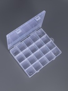 Органайзер для хранения мелочей, передвижные ячейки, 20 ячеек, 20.8×17.5×4 см, прозрачный - Фото 2
