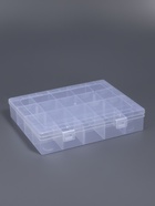 Органайзер для хранения мелочей, передвижные ячейки, 20 ячеек, 20.8×17.5×4 см, прозрачный - Фото 3