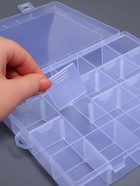 Органайзер для хранения мелочей, передвижные ячейки, 20 ячеек, 20.8×17.5×4 см, прозрачный - Фото 4