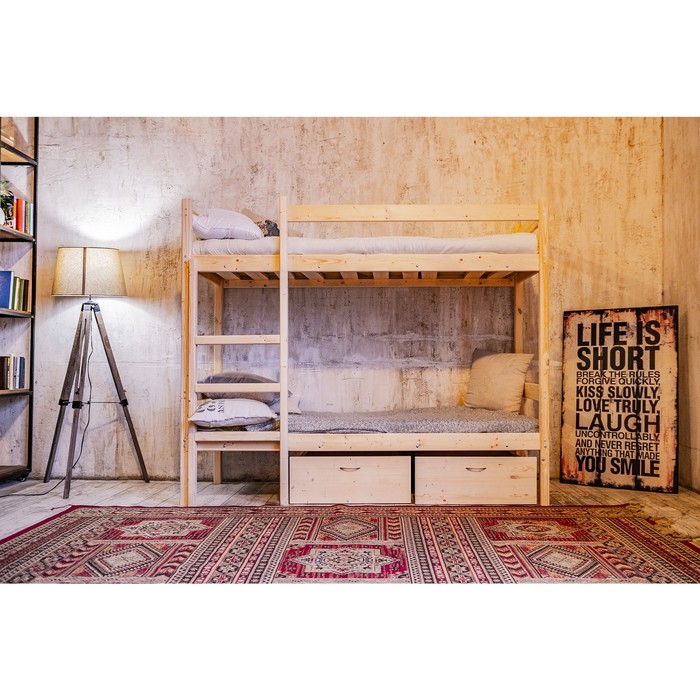 Двухъярусная кровать «Т2», 700×1600, массив сосны, без покрытия - фото 1892333077