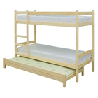 Двухъярусная кровать с выдвижным спальным местом 3 в 1, 800 × 2000 мм, 800 × 1900 мм, сосна - Фото 4