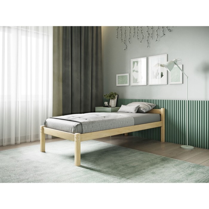 Односпальная кровать «Т1», 700×1600, массив сосны, без покрытия - Фото 1
