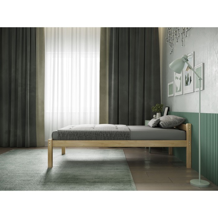 Односпальная кровать «Т1», 700×1600, массив сосны, без покрытия - фото 1908483257