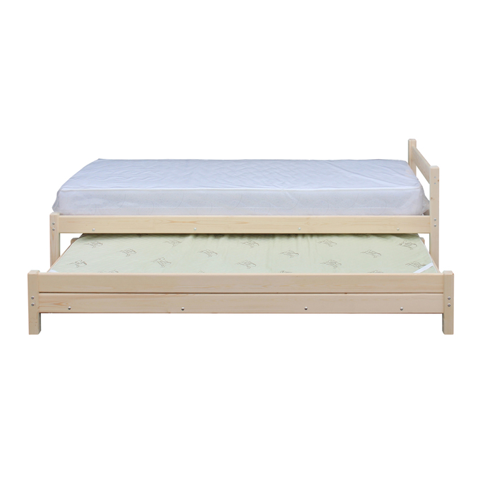 Кровать с выдвижным спальным местом 2 в 1, 800×2000 мм, 800×1900 мм, массив, без покрытия - фото 1927486413