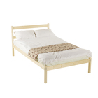 Одноярусная двуспальная кровать, 1400×2000 мм, массив сосны, без покрытия - Фото 1