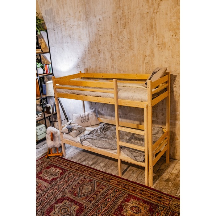 Детская двухъярусная кровать «Дональд», 90×200 см, массив сосны, без покрытия - фото 1908483316