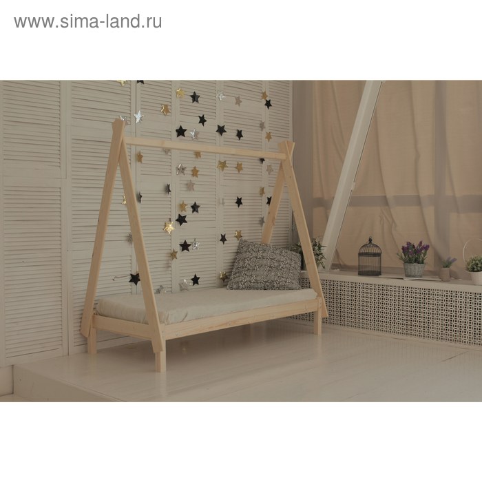 Детская кровать «Вигвам», 700×1600, массив сосны, без покрытия - Фото 1